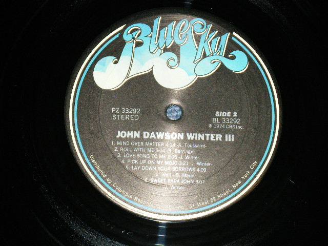 画像: JOHNNY WINTER -  JOHN DAWSON WINTER III ( MINT-/MINT) / 1974 US AMERICA ORIGINAL Used LP 