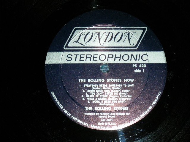 画像: ROLLING STONES - THE ROLLING STONES,NOW !( Matrix Number : A)  ZAL-6691 -4 △7764/ B)  ZAL-6692 -4   △7764x )(Ex++/MINT- )  / 1969 Version?  US AMERICA ORIGINAL "DARK BLUE LABEL with  BOXED LONDON Label" STEREO  Used LP 