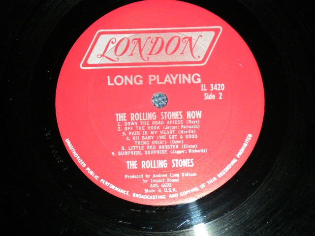 画像: ROLLING STONES - THE ROLLING STONES,NOW !( Matrix Number : TYPING STYLE : A) LL 3420A-1A / B) LL 3420B-1A )(Ex/Ex++  )    / 1968 Version?  US AMERICA ORIGINAL "RED LABEL with  BOXED LONDON Label" MONO Used LP 