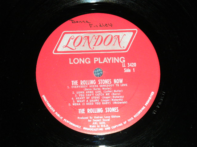 画像: ROLLING STONES - THE ROLLING STONES,NOW !( Matrix Number : TYPING STYLE : A) LL 3420A-1A / B) LL 3420B-1A )(Ex/Ex++  )    / 1968 Version?  US AMERICA ORIGINAL "RED LABEL with  BOXED LONDON Label" MONO Used LP 