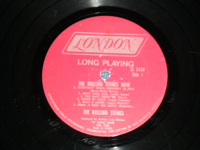 画像: ROLLING STONES - THE ROLLING STONES,NOW !( Matrix Number : TYPING STYLE : A) LL 3420A-1A / B) LL 3420B-1A )(VG+/VG++  )    / 1968 Version?  US AMERICA ORIGINAL "RED LABEL with  BOXED LONDON Label" MONO Used LP 