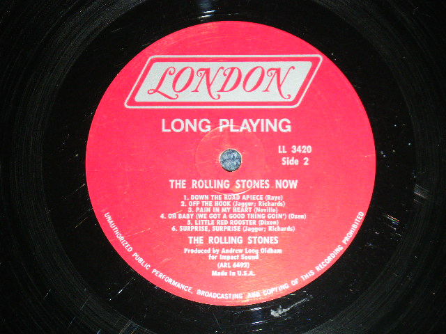 画像: ROLLING STONES - THE ROLLING STONES,NOW !( Matrix Number : HAND WRITING STYLE  A)  ARL-6691 -1A/ B)  ARL-6692 -1A )(Ex+/Ex++ Looks:Ex+  )    / 1966 Version?  US AMERICA ORIGINAL "RED LABEL with  BOXED LONDON Label" MONO Used LP 