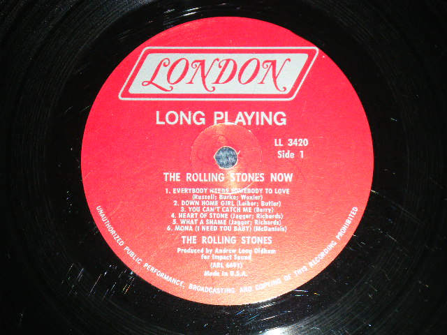 画像: ROLLING STONES - THE ROLLING STONES,NOW !( Matrix Number : HAND WRITING STYLE  A)  ARL-6691 -1A/ B)  ARL-6692 -1A )(Ex+/Ex++ Looks:Ex+  )    / 1966 Version?  US AMERICA ORIGINAL "RED LABEL with  BOXED LONDON Label" MONO Used LP 