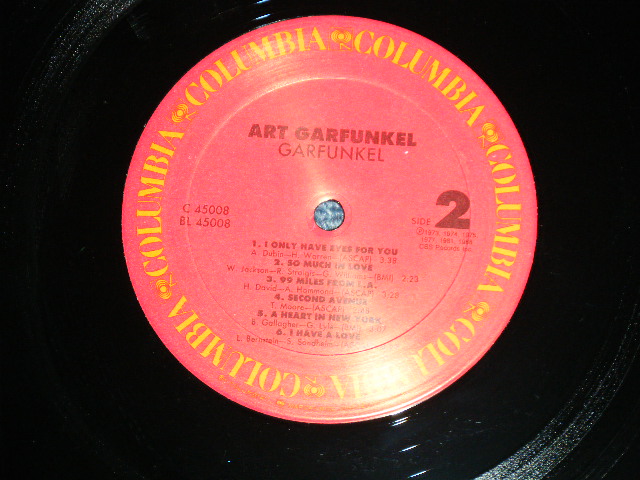 画像: ART GARFUNKEL (of SIMON &GARFUNKEL ) - GARFUNKEL (Ex+++/MINT-) / 1988 US AMERICA ORIGINAL Used LP  