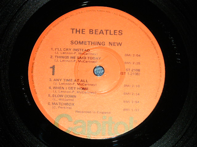 画像: The BEATLES -  SOMETHING NEW ( Matrix # A) ST-1-2108-F-21/B) ST-2-2108-F-19 : Ex++/MINT-) / US REISSUE "1976 Version ORANGE Label" Used LP 