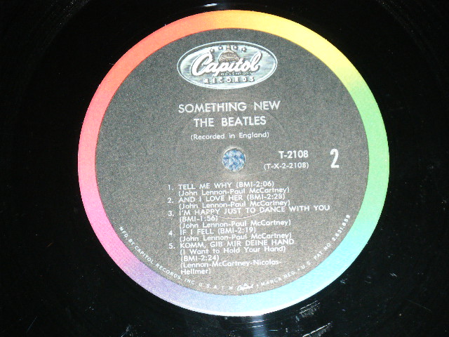 画像: The BEATLES -  SOMETHING NEW ( Matrix # A) T-1-2108-G12/B) T-2-2108-F9  : Ex+ /Ex+++  ) / 1964 US AMERICA ORIGINAL "BLACK with COLOR BAND Label" MONO Used LP 