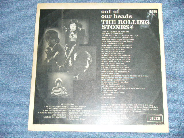 画像: ROLLING STONES - OUT OF OUR HEADS ( Ex+/Ex+) (Matrix# A) ARL,6973-9B / B) ARL,6974-11A  )  / 1965 UK ENGLAND "UnBoxed 'DECCA' Label"  MONO Used LP