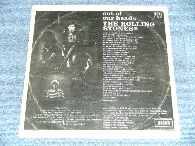 画像: ROLLING STONES - OUT OF OUR HEADS ( Ex++/Ex+++ Looks :Ex++) (Matrix# A) ARL,6973-9B / B) ARL,6974-11A  )  / 1965 UK ENGLAND "UnBoxed 'DECCA' Label"  MONO Used LP