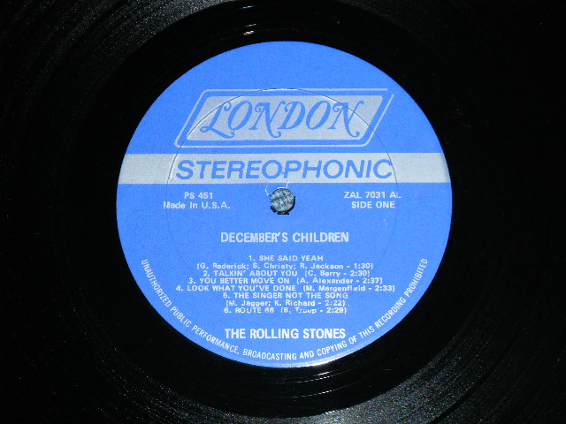 画像: ROLLING STONES -  DECEMBER'S CHILDREN  ( Ex+/MINT-, Ex+++) (Matrix# A) ZAL-7031-9 / B) ZAL-7032-9 )  / 1970's VERSION? US AMERICA  "Boxed 'LONDON' Label"  STEREO Used LP