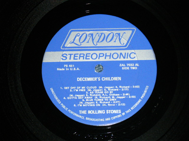 画像: ROLLING STONES -  DECEMBER'S CHILDREN  ( Ex+/MINT-, Ex+++) (Matrix# A) ZAL-7031-9 / B) ZAL-7032-9 )  / 1970's VERSION? US AMERICA  "Boxed 'LONDON' Label"  STEREO Used LP