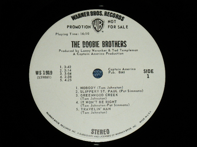 画像: The DOOBIE BROTHERS  - The DOOBIE BROTHERS ( Ex+/Ex+++) / 1971 US AMERICA ORIGINAL "WHITE LABEL PROMO" Used LP 