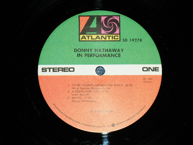 画像: DONNY HATHAWAY - IN PERFORMANCE ( Ex/MINT-) / 1980 US AMERICA ORIGINAL "PROMO" Used LP 