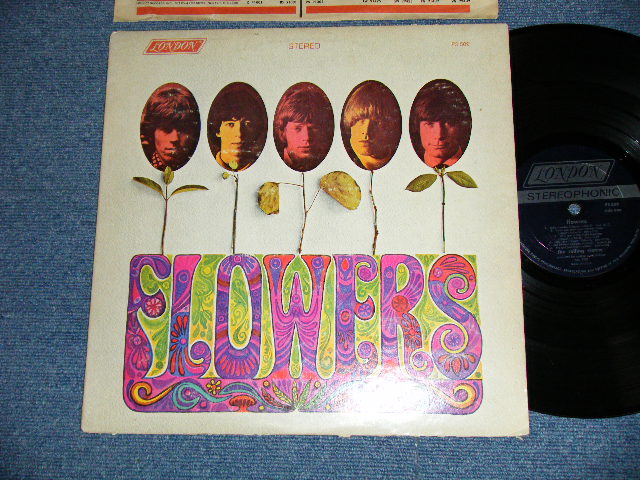 画像1: ROLLING STONES -  FLOWERS  (Matrix# A) ZAL 7752-1M Bell Sound MR / B) ZAL 7753-1M Bell Sound MR   )  ( Ex/Ex Looks:VG+++ ) / 1967 US AMERICA ORIGINAL "DARK BLUE with Boxed 'LONDON' Label" "ADDRESS CREDIT at Bottom Label" STEREO Used LP