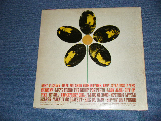 画像: ROLLING STONES -  FLOWERS  (Matrix# A) ZAL 7752-1M Bell Sound MR / B) ZAL 7753-1M Bell Sound MR   )  ( Ex/Ex Looks:VG+++ ) / 1967 US AMERICA ORIGINAL "DARK BLUE with Boxed 'LONDON' Label" "ADDRESS CREDIT at Bottom Label" STEREO Used LP