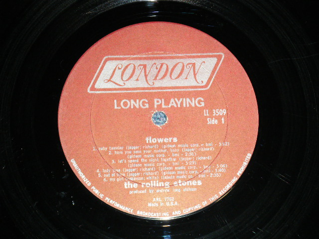 画像: ROLLING STONES -  FLOWERS ( Ex+/Ex Looks:Ex- ) (Matrix# A) ARL 7752-1D / B) ARL 7753-1D  )  / 1967 VERSION  US AMERICA  ULTRA RARE 1st Press "MAROON  with Boxed 'LONDON' Label"  MONO  Used LP