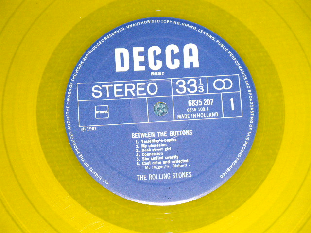 画像: ROLLING STONES - BETWEEN THE BUTTONS ( Ex++/MINT- )  /  HOLLAND Limited "YELLOW WAX Vinyl" Used LP 