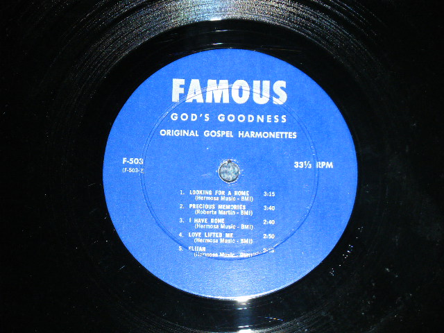 画像: THE ORIGINAL GOSPEL HARMONETTES ( BLACK GOSPEL) - GOD'S GOODNESS / 1960's? US AMERICA ORIGINAL Used LP 