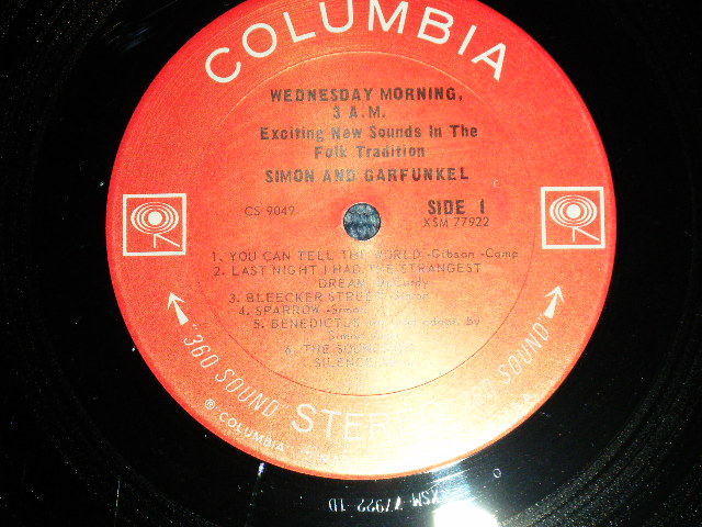 画像: SIMON & GARFUNKEL - WEDNESDAY MORNING,3AM ( Matrix Number : A) XSM 77922-1D/XSM 77923-1E ) ( Ex+/Ex++ Looks:Ex+) / 1965 US ORIGINAL "360 SOUND Label"  STEREO Used LP