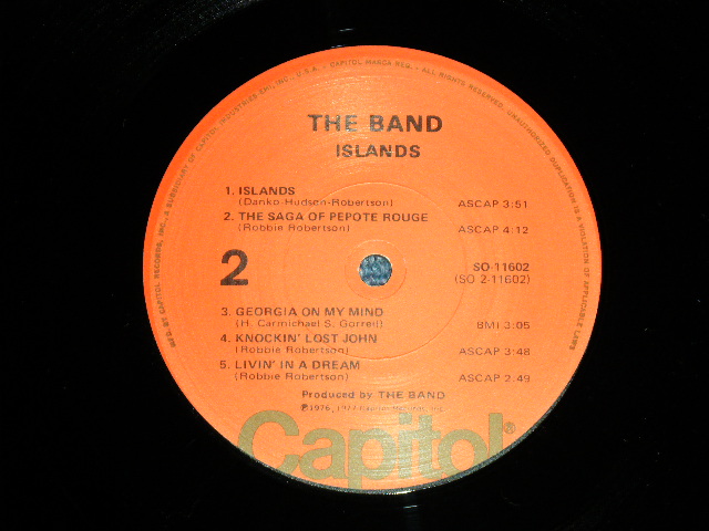 画像: THE BAND - ISLANDS ( Ex+++/MINT-) / 1977 US AMERICA ORIGINAL "BB HOLE for PROMO"  "ORANGE Label" 1st Press "CAPITOL logo on BOTTOM LABEL" Used LP 