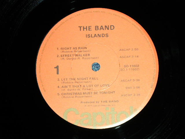 画像: THE BAND - ISLANDS ( Ex+++/MINT-) / 1977 US AMERICA ORIGINAL "BB HOLE for PROMO"  "ORANGE Label" 1st Press "CAPITOL logo on BOTTOM LABEL" Used LP 