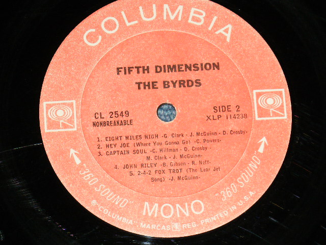 画像: THE BYRDS - FIFTH DIMENSION ( Matrix # A: 1F / B: 1E) (VG/VG+++ Looks:VG) /1966 US AMERICA ORIGINAL "360 SOUND Label" MONO Used LP 