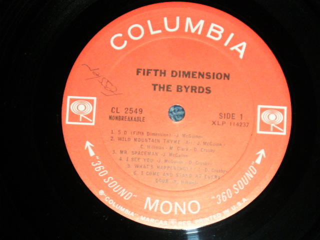 画像: THE BYRDS - FIFTH DIMENSION ( Matrix # A: 1G / B: 1B) ( Ex++/Ex+++ ) /1966 US AMERICA ORIGINAL "360 SOUND Label" MONO Used LP 