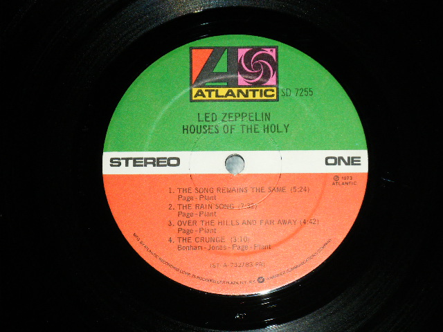 画像: LED ZEPPELIN -  HOUSES OF THE HOLY (Matrix #A)ST-A-732783-DDD-1 AT Sterling RL  D PR B)ST-A-732784-DD-1 AT PR 6 Sterling RL) "RI/PRC Record Plant Press in RICHMOND" in INDIANA"(Ex++/Ex+++)  / 1974 Maybe US AMERICA "2nd Press Large '75 ROCKFELLER Credit Label" Used LP With Original Inner sleeve