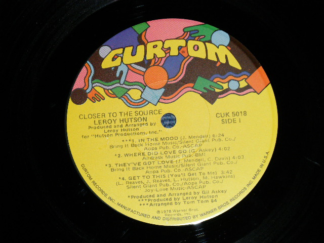 画像: LEROY HUTSON - HUTSON : CLOSER TO THE SOURCE (Ex+/Ex+++)  / 1978 US AMERICA ORIGINAL Used  LP