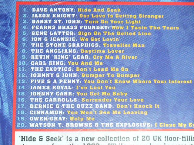 画像: V.A. OMNIBUS - HIDE AND SEEK : A COLLECTION OF BRITISH BLUE-EYED SOUL 1964-1969 (MINT-/MINT)  / 2007 UK ENGLAND  Used CD 