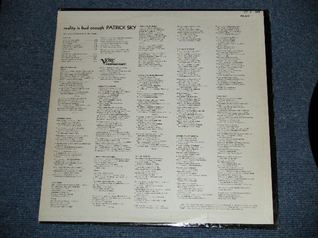 画像: PATRICK SKY - REALITY IS BAD ENOUGH  : ACID FOLK (Ex+/Ex++ Looks:Ex+) / 1968 US AMERICA ORIGINAL STEREO Used LP 