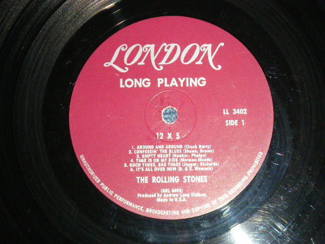 画像: THE ROLLING STONES - 12 x 5 ( Unboxed  LONDON on TOP Label  : Matrix Number : A) 1A/B) 1A : Ex, Ex+/Ex++ Looks:Ex+) / 1964 US ORIGINAL " Unboxed  LONDON on TOP Label & MAROON Label" MONO Used LP  