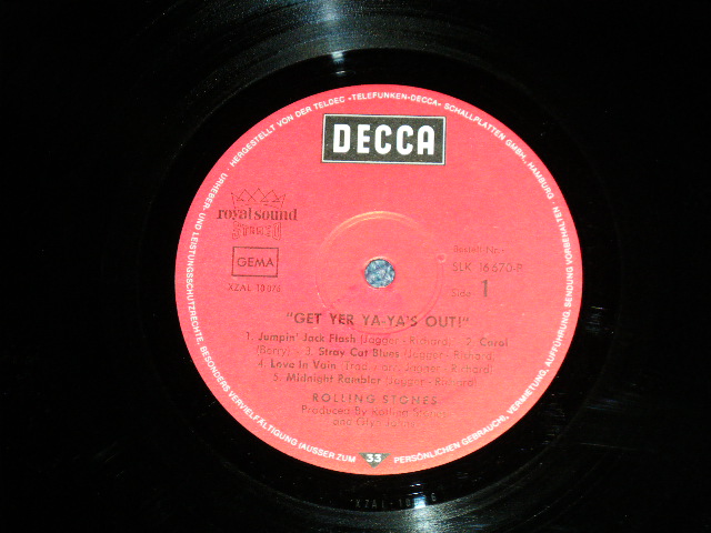 画像: ROLLING STONES - GET YER YA-YA'S OUT ( Ex+/Ex+++ )  / 1970 GERMAN GERMANY  ORIGINAL  "1st press RED Label with ROYAL SOUND " Credit  Label  Used  LP  