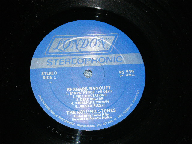 画像: ROLLING STONES -  BEGGARS BANQUET (Ex+++/Ex+++)  /  Late 1970's US AMERICA REISSUE   ”2nd Press BACK Cover" Used LP