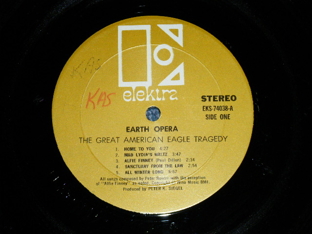 画像: EARTH OPERA (with DAVID GRISMAN,JOHN CALE ) - THE GREAT AMERICAN EAGLE TRAGEDY  (Ex/Ex+ Looks:Ex+) / 1969 US AMERICA ORIGINAL Used  LP 