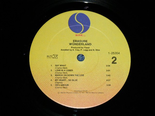 画像: ERASURE - WONDERLAND  (Ex++/Ex+++ ) / 1986 US AMERICA ORIGINAL Used LP