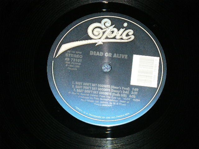 画像: DEAD OR ALIVE  - BABY DON'T SAY GOODBYE ( Ex+++/MINT-)   / 1989  US AMERICA ORIGINAL Used 12" 