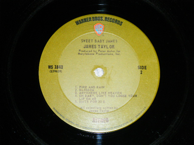 画像: JAMES TAYLOR - SWEET BABY JAMES : NON POSTER SONG SHEET : 2nd Press "TITLE Credit" on Front Cover  (Matrix # WS 39638-7 LAZERUS/WS 39639-6 LAZERUS ) ( Ex/Ex++ Looks:Ex+) / 1970 US ORIGINAL 1st Press GREEN & "WB" Label Used  LP