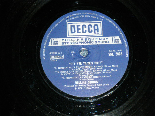 画像: ROLLING STONES - GET YER YA-YA'S OUT ( Matrix # 1W/1W ) ( Ex+/Ex+ Looks: Ex-) / 1970 UK ENGLAND ORIGINAL  Used LP 