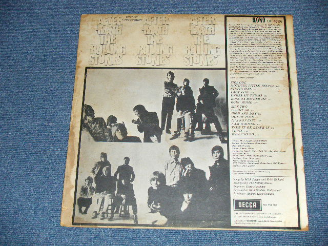 画像: ROLLING STONES - AFTERMATH (Mtrix # 1B/5A ) (Ex,VG+++/Poor SOME JUMP) / 1966 UK ENGLAND  1st Press "UN-Boxed DECCA Label" MONO  Used LP 