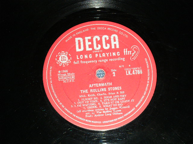 画像: ROLLING STONES - AFTERMATH (Mtrix # 1B/5A ) (Ex,VG+++/Poor SOME JUMP) / 1966 UK ENGLAND  1st Press "UN-Boxed DECCA Label" MONO  Used LP 