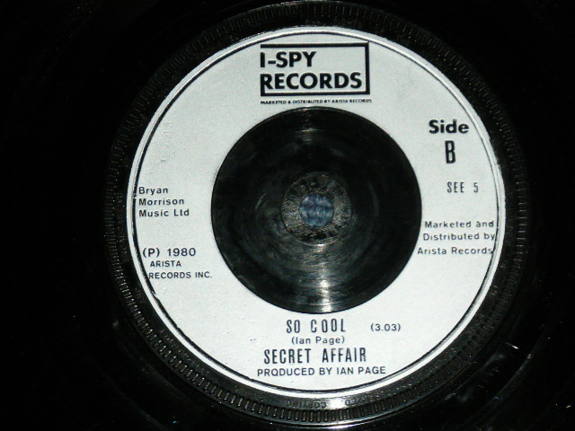 画像: SECRET AFFAIR (NEO-MODS)  - MY WORLD / SO COOL (Ex+++/Ex+++)  / 1980 UK  ENGLAND ORIGINAL  Used  7"Single 