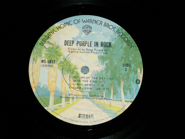 画像: DEEP PURPLE - IN ROCK ( Matrix # WS-1-1877 LW-3/WS-1877 ( 39760-1) -2-W ) ( Ex+++/Ex+++)  / 1974 Version? US AMERICA   2nd Press "BURBANK STREET Label" Used  LP 