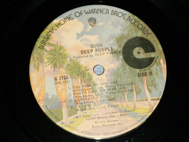 画像: DEEP PURPLE -  BURN : With INSERTS （Matrix # W 2766 40701-1B/W 2766 40702-1B  )( MINT-/MINT-)  / 1974 US AMERICA ORIGINAL 1st Press "BURBANK STREET Label" "SPECIAL Stamp" Used  LP 