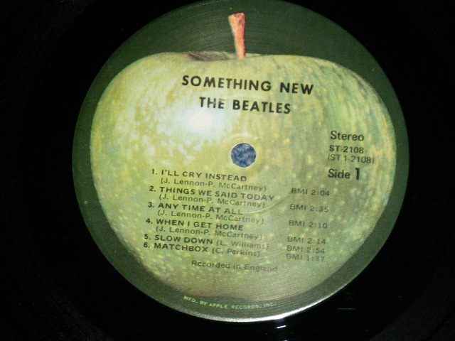 画像: The BEATLES -  SOMETHING NEW ( Matrix # A) ST-1-2108-R13 #3 /B) ST-2-2108-R15#2  : Ex+/Ex+++ ) / US REISSUE "1969 Version? 'MFD By APPLE on Label" Used LP 