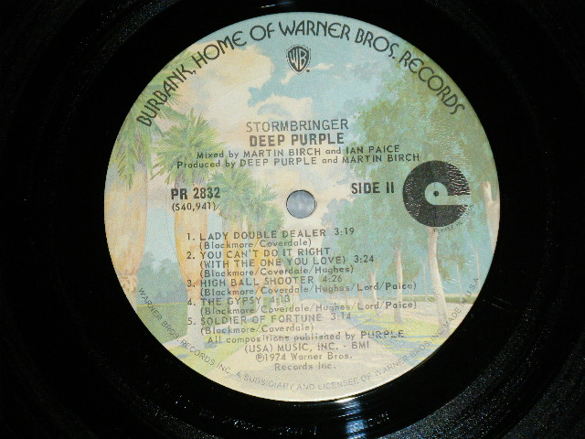 画像: DEEP PURPLE - STORMBRINGER  ( Matrix # PR 2832 40940-2 / PR 2832 40941-1 ) ( Ex+++/MINT-)  / 1974  US AMERICA  ORIGINAL 1st Press "BURBANK STREET Label"  Used  LP 