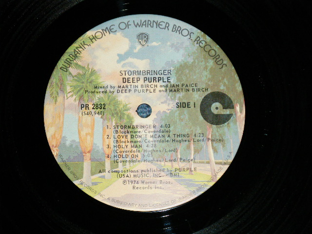 画像: DEEP PURPLE - STORMBRINGER  ( Matrix # PR 2832 40940-2 / PR 2832 40941-1A) ( Ex+++/Ex+++)  / 1974  US AMERICA  ORIGINAL 1st Press "BURBANK STREET Label"  Used  LP 