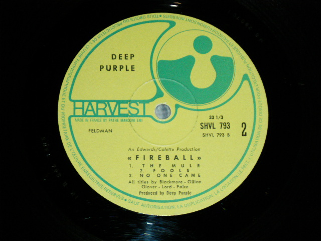 画像: DEEP PURPLE - FIREBALL with SONG SHEET ( Ex/Ex+++)  / 1978 Version FRANCE FRNCH Used LP 