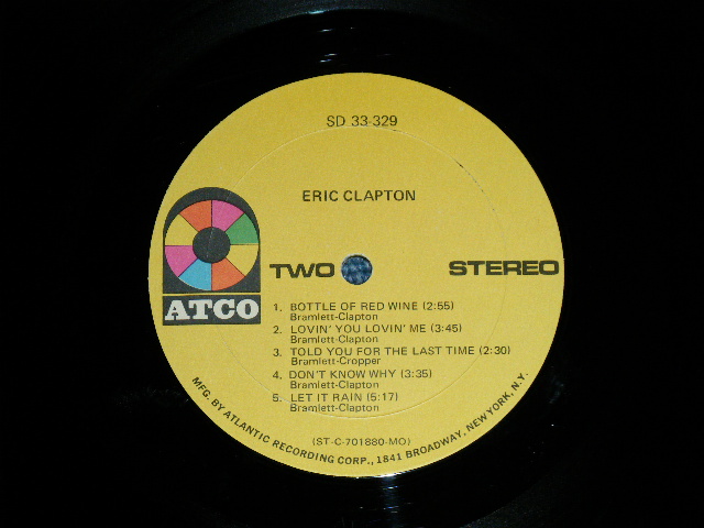 画像: ERIC CLAPTON -  ERIC CLAPTON  ( Matrix # ST.C.-701879-C C (RE-MO)▵14735 / ST.C.-701880-C C ▵14735-x ) ( Ex/Ex+++)  / 1970 US AMERICA ORIGINAL "1841 BROADWAY Label"  Used LP 