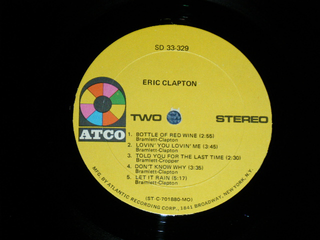 画像: ERIC CLAPTON -  ERIC CLAPTON  ( Matrix # ST.C.-701879-C C RE-MO)▵14735 / ST.C.-701880-C C ▵14735-x ) ( Ex++/Ex+++)  / 1970 US AMERICA ORIGINAL "1841 BROADWAY Label"  Used LP 