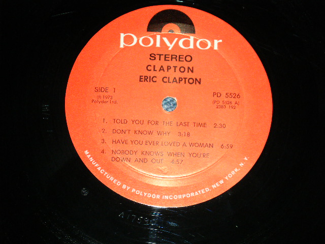 画像: ERIC CLAPTON - CLAPTON  ( Matrix # A-1C △17590/B-1C △17590-x) ( Ex++,Ex/Ex+++ )  / 1973  US AMERICA ORIGINAL Used LP 